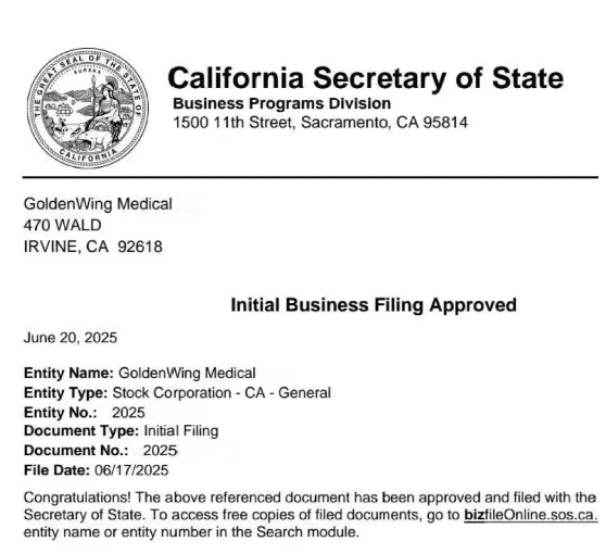 美鳳力集團美國加州GoldenWing?Medical公司正式成立！助力中國醫療創新揚帆出海-江蘇網站制作